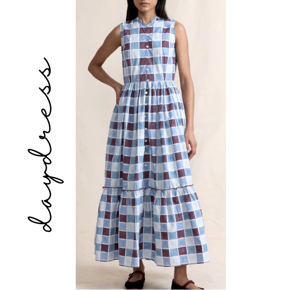 Daydress Tove Dress in Blue Zellige
